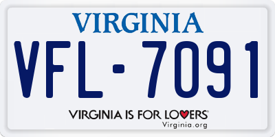 VA license plate VFL7091