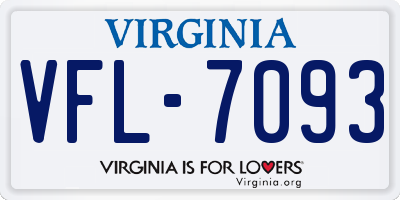 VA license plate VFL7093
