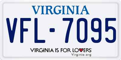 VA license plate VFL7095