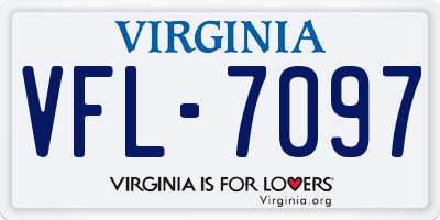 VA license plate VFL7097