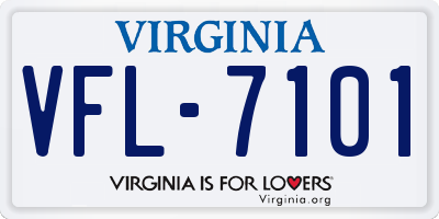 VA license plate VFL7101