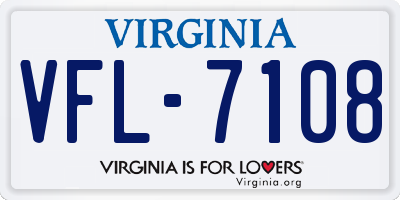 VA license plate VFL7108