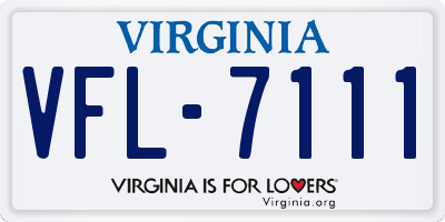 VA license plate VFL7111