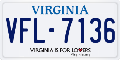 VA license plate VFL7136