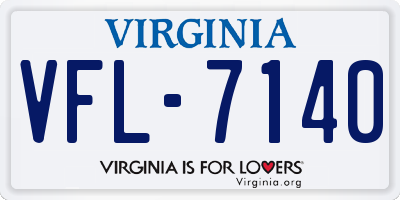 VA license plate VFL7140