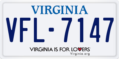 VA license plate VFL7147