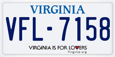 VA license plate VFL7158
