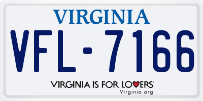 VA license plate VFL7166