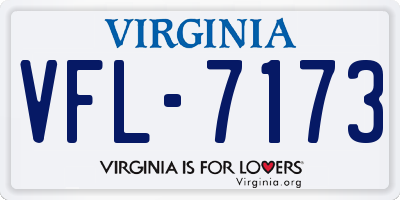 VA license plate VFL7173