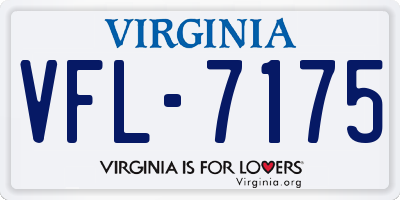 VA license plate VFL7175