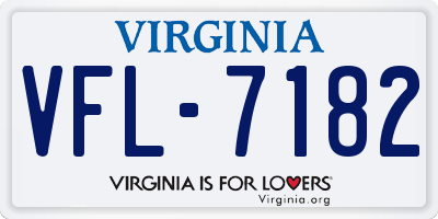 VA license plate VFL7182