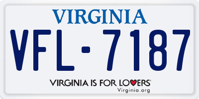 VA license plate VFL7187