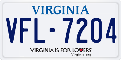 VA license plate VFL7204