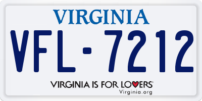 VA license plate VFL7212
