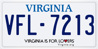 VA license plate VFL7213