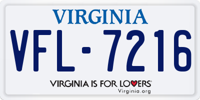 VA license plate VFL7216