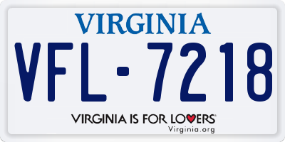 VA license plate VFL7218