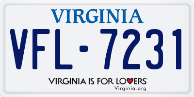 VA license plate VFL7231