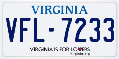 VA license plate VFL7233