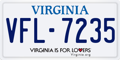 VA license plate VFL7235