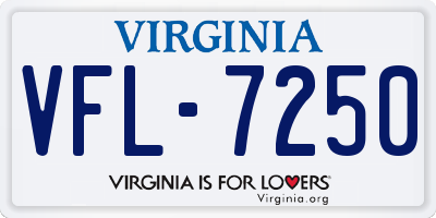 VA license plate VFL7250