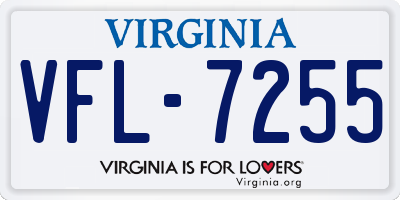 VA license plate VFL7255
