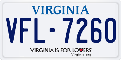 VA license plate VFL7260