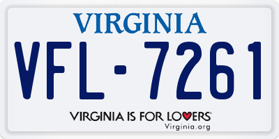 VA license plate VFL7261