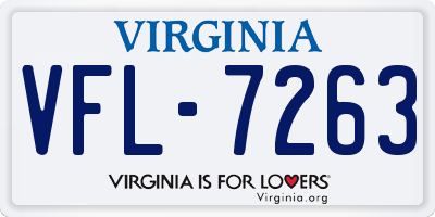 VA license plate VFL7263