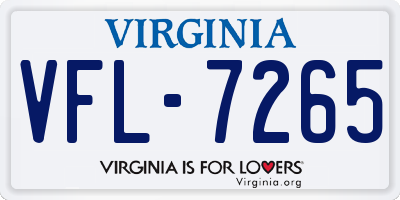 VA license plate VFL7265