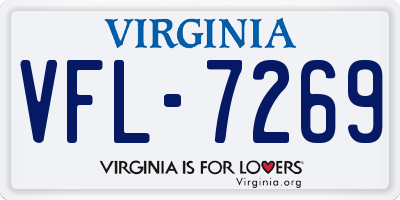 VA license plate VFL7269