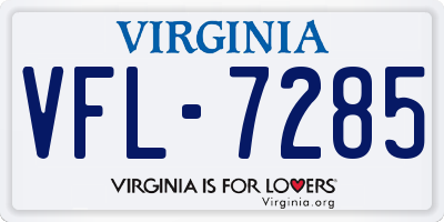 VA license plate VFL7285