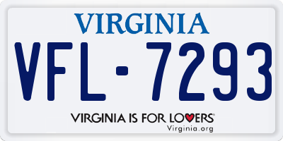 VA license plate VFL7293