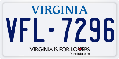 VA license plate VFL7296