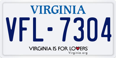VA license plate VFL7304