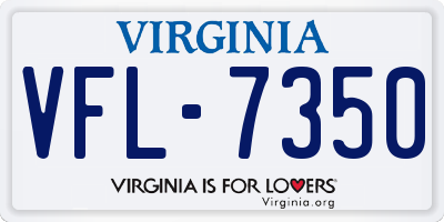 VA license plate VFL7350