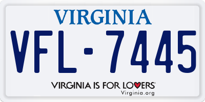 VA license plate VFL7445