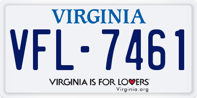 VA license plate VFL7461