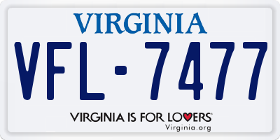 VA license plate VFL7477