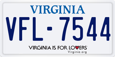 VA license plate VFL7544