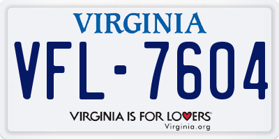 VA license plate VFL7604