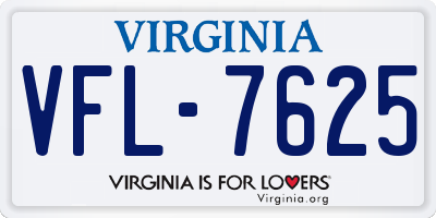 VA license plate VFL7625