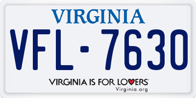 VA license plate VFL7630