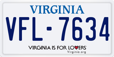 VA license plate VFL7634