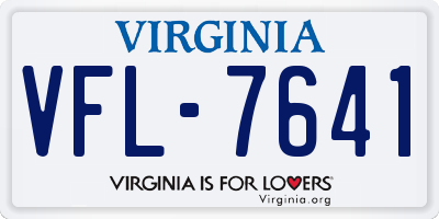 VA license plate VFL7641