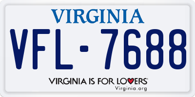 VA license plate VFL7688