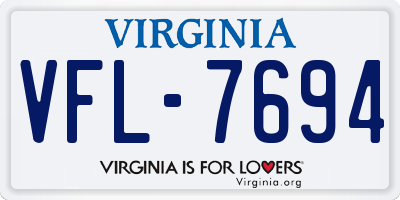 VA license plate VFL7694
