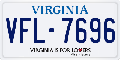 VA license plate VFL7696