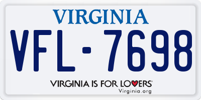 VA license plate VFL7698