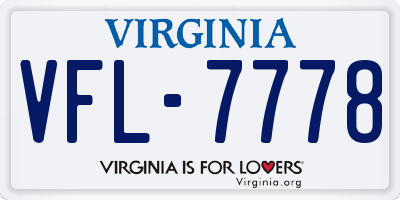 VA license plate VFL7778